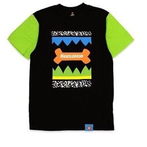 Size 2XL Nickelodeon Logo Orange Bone The Nick Box Color Block T-Shirt